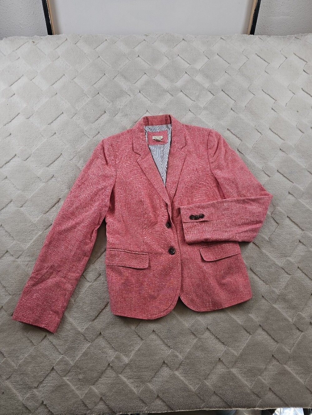 J. Crew Pink Blazer Womens 4 Linen Blend Single Breasted Formal Preppy